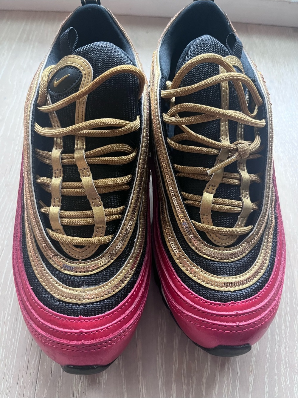 Nike Air Max 97 red gold sequin women's  7.5 - Picture 6 of 9